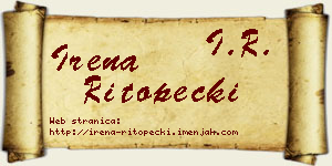 Irena Ritopečki vizit kartica